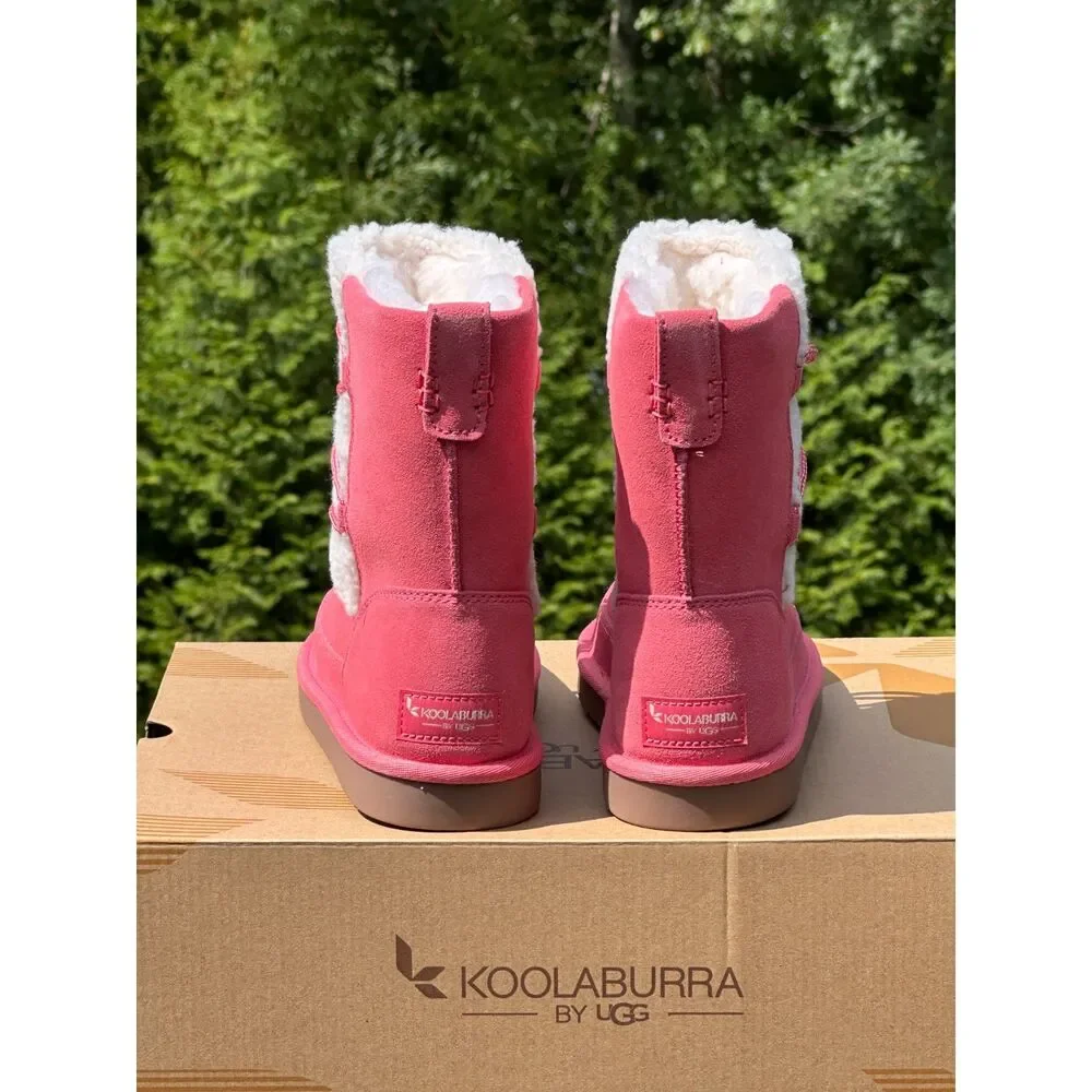 NIB Koolaburra by UGG Girls Pink Cozy Michon Short Boot - Child Kid Youth 3Y
